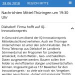2018-06-28 19.30 mdr Firma aus Dielsdorf hofft auf Innovationspreis