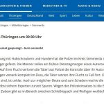 2023-09-26 09.30 mdr-Radio Geldautomat Schloßvippach gesprengt